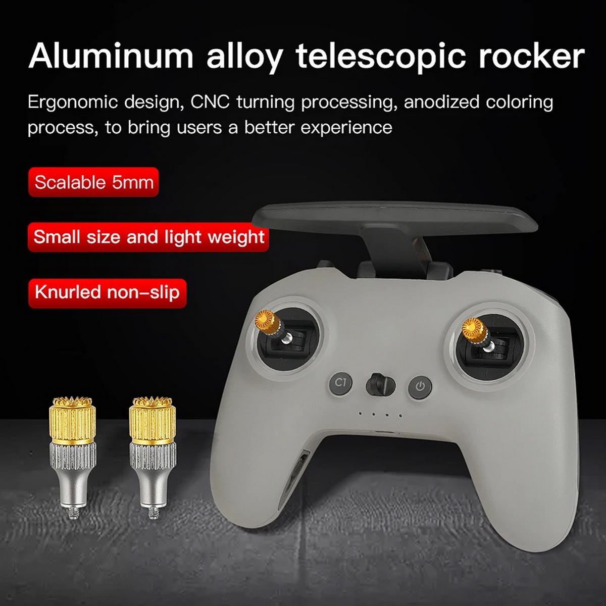 Drone Control Stick - จอยสติ๊กควบคุมกล้อง FPV 2 ชิ้น พร้อมปลอกกันลื่น สำหรับ