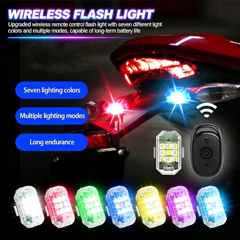 Drone Strobe Light - ไร้สาย LED Drone Strobe Light สําหรับรถจักรยานยนต์รถจักรยานรีโมทคอนโทรล