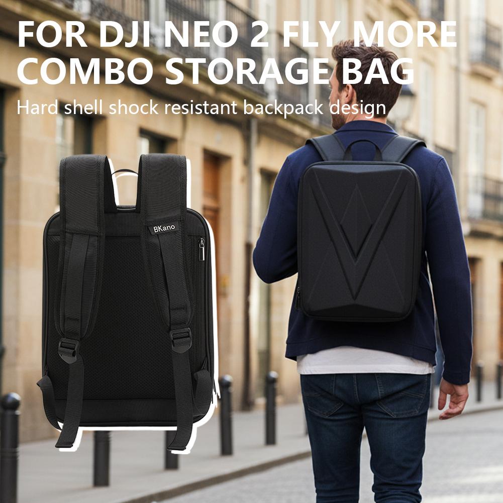 Drone Carrying Case - กระเป๋าเป้แข็งสำหรับ DJI NEO 2 กล่องเก็บของ กระเป๋าสะพายไหล่