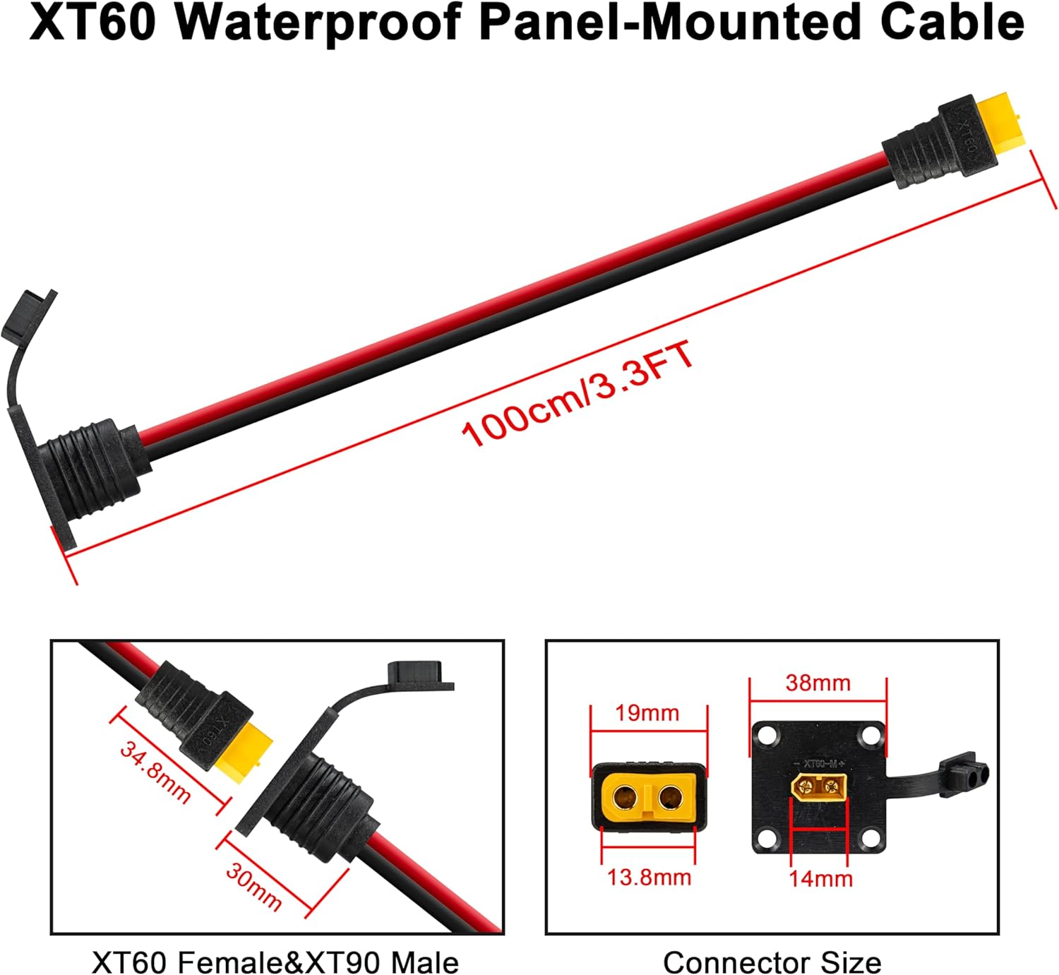 สายเคเบิล JMUYTOP 3 ฟุต 12AWG  - Drone Battery Adapter บทวิจารณ์และราคา